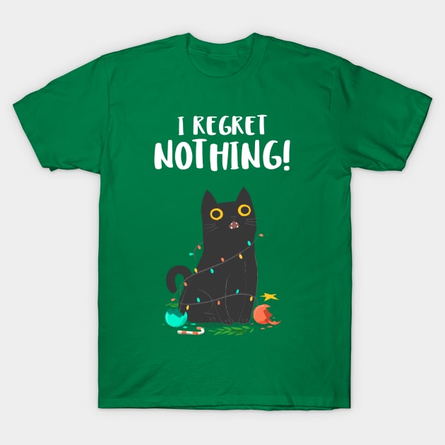 I regret nothing christmas cat T-Shirt by MadeBySerif